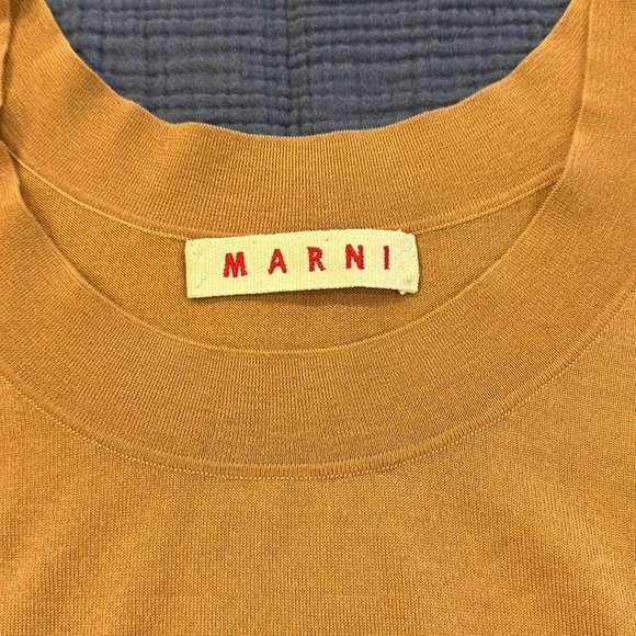 MARNI Women’s 100% Cashmere Short Sleeve Brown light weight Sweater Size 40 - Picture 2 of 10